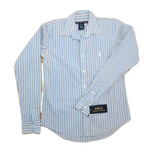 Polo Ralph Lauren Striped Long Sleeve Button-Down Shirt Slim Fit Size XS (8y)